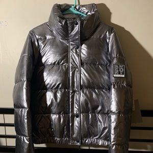 DKNY Sport Metallic Puffer High Neck Jacket